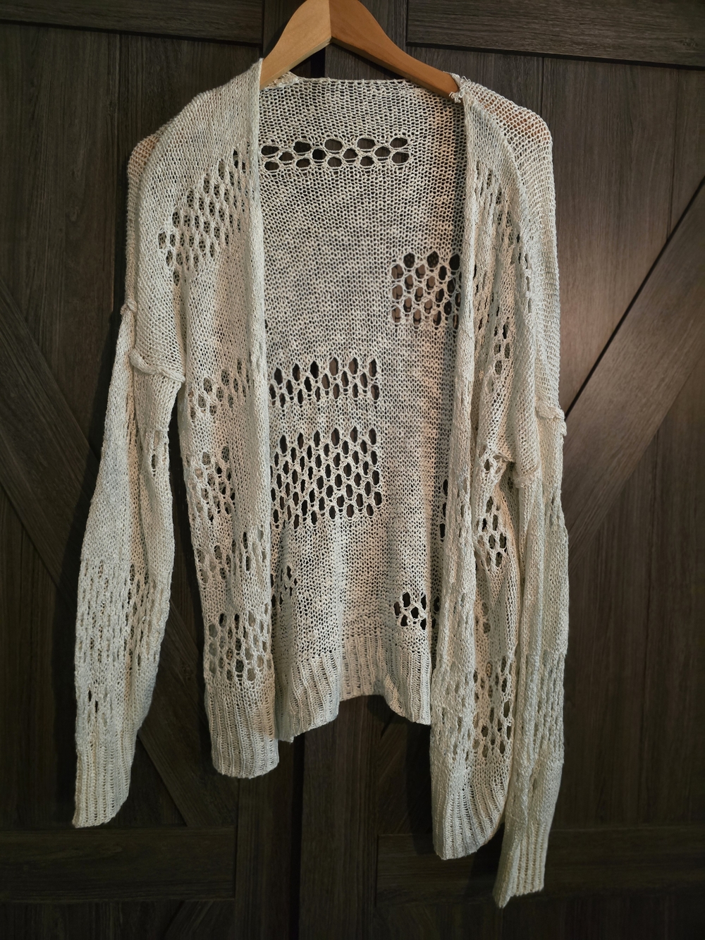 dolan Open-Knit Cream Cardigan Sweater